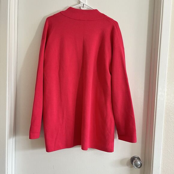 Talbots Long Cardigan Sweater Women's Sz XL Open Front Heathered Red - Picture 2 of 7